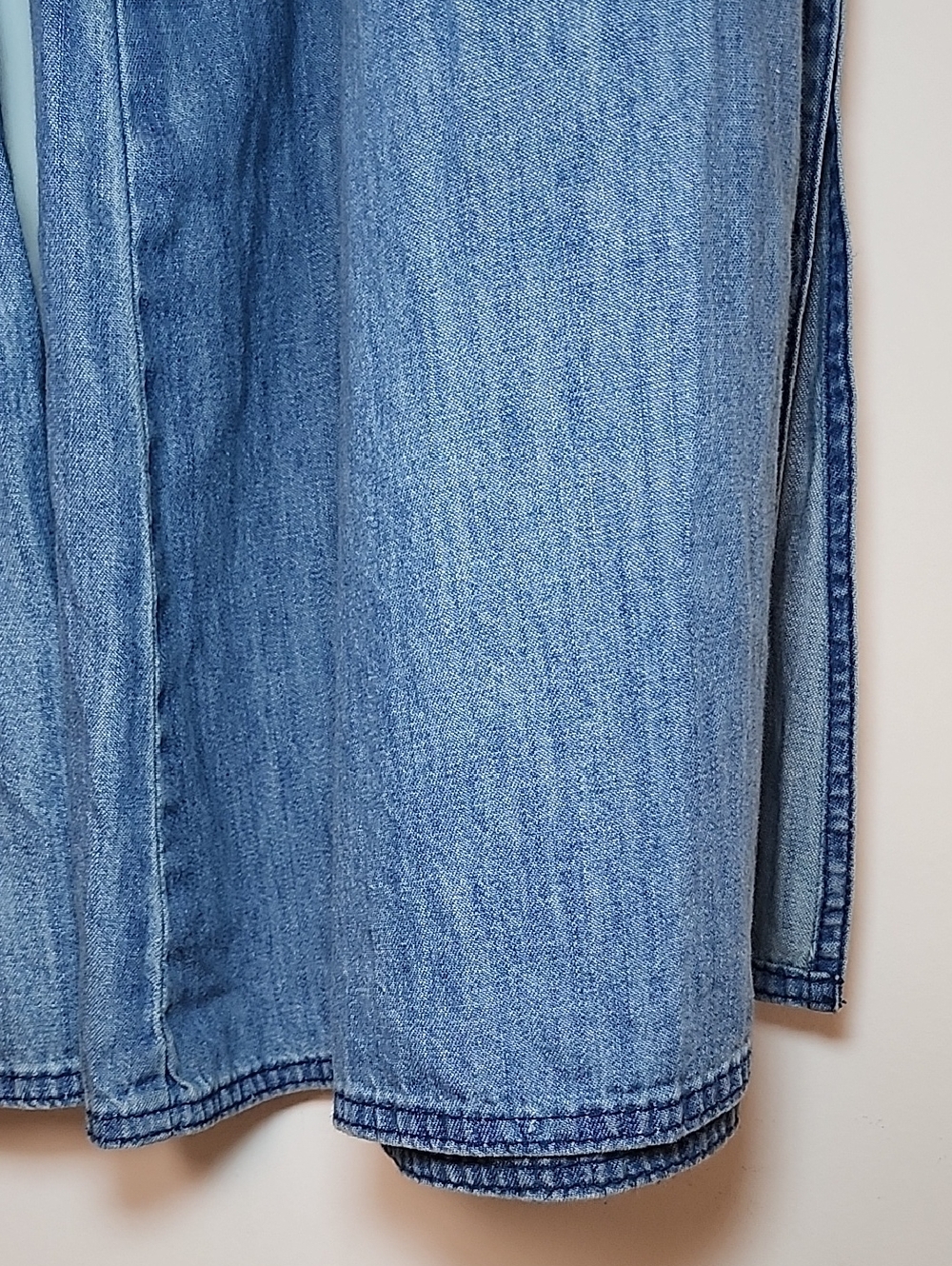 Free People Ramona Apron pant light wash  wide leg and side slits Size 4 - Picture 8 of 16